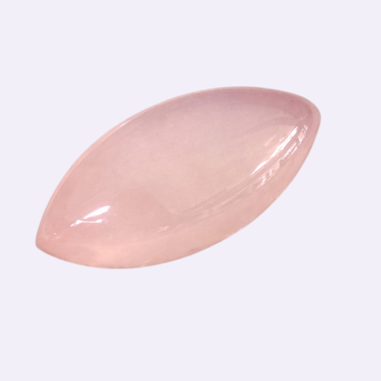 Natürlicher Rosenquarz - 15,62 ct | Navette-Cabochon | Rosa