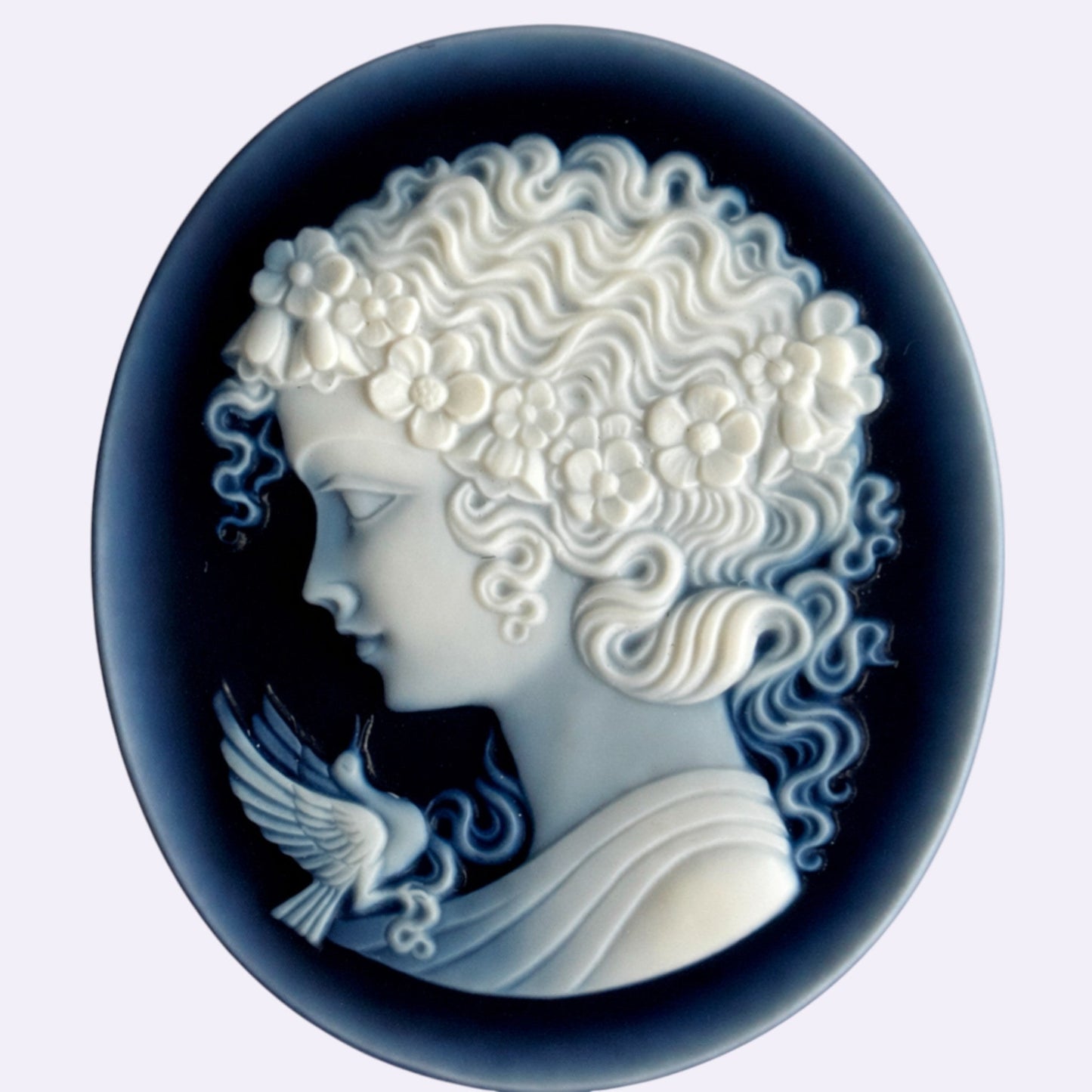 Gemme / Onyx oval 'Frauenprofil' – 50 × 60 mm