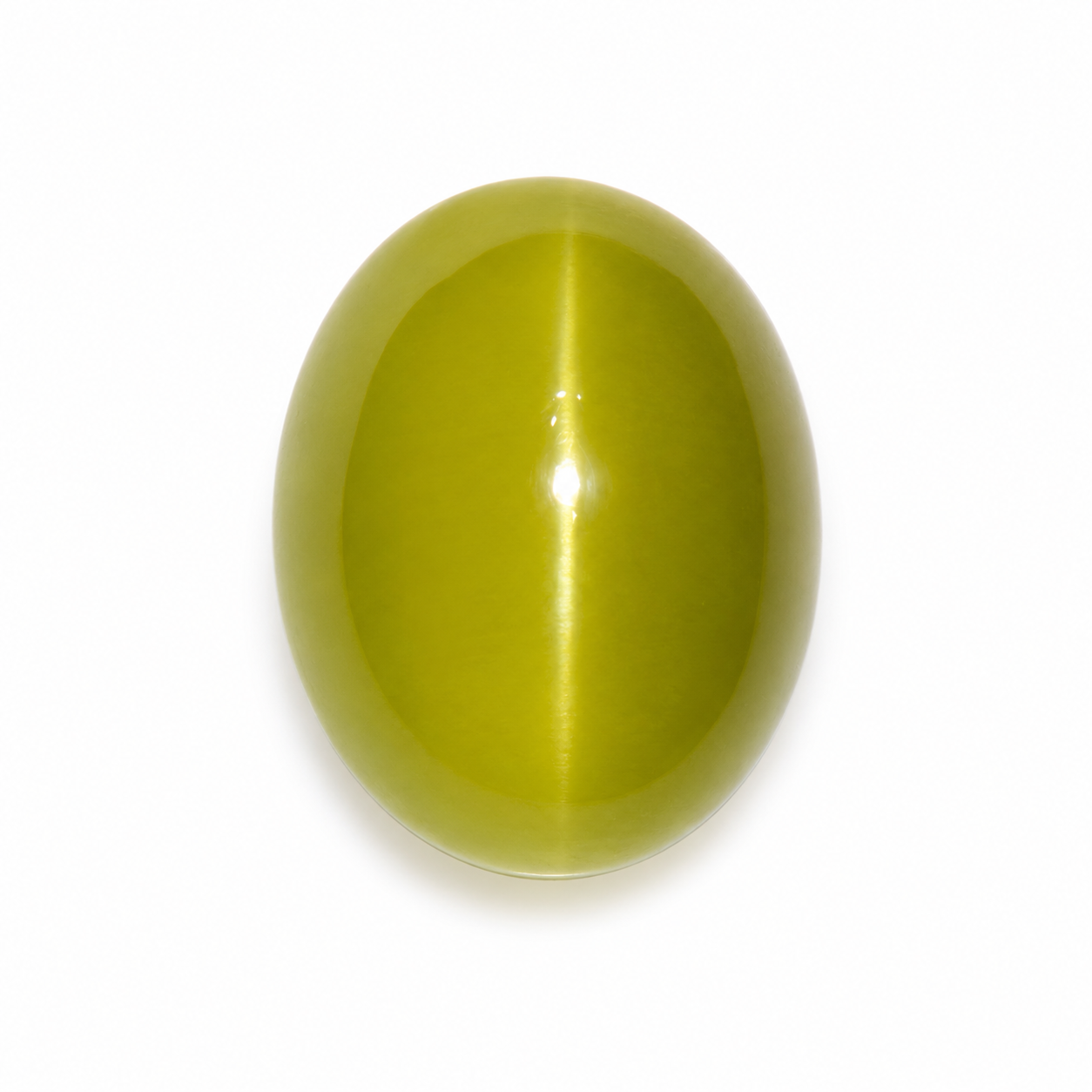 Natürlicher Katzenaugen-Beryll - 9,05 ct | Oval Cabochon | Gelblich Grün