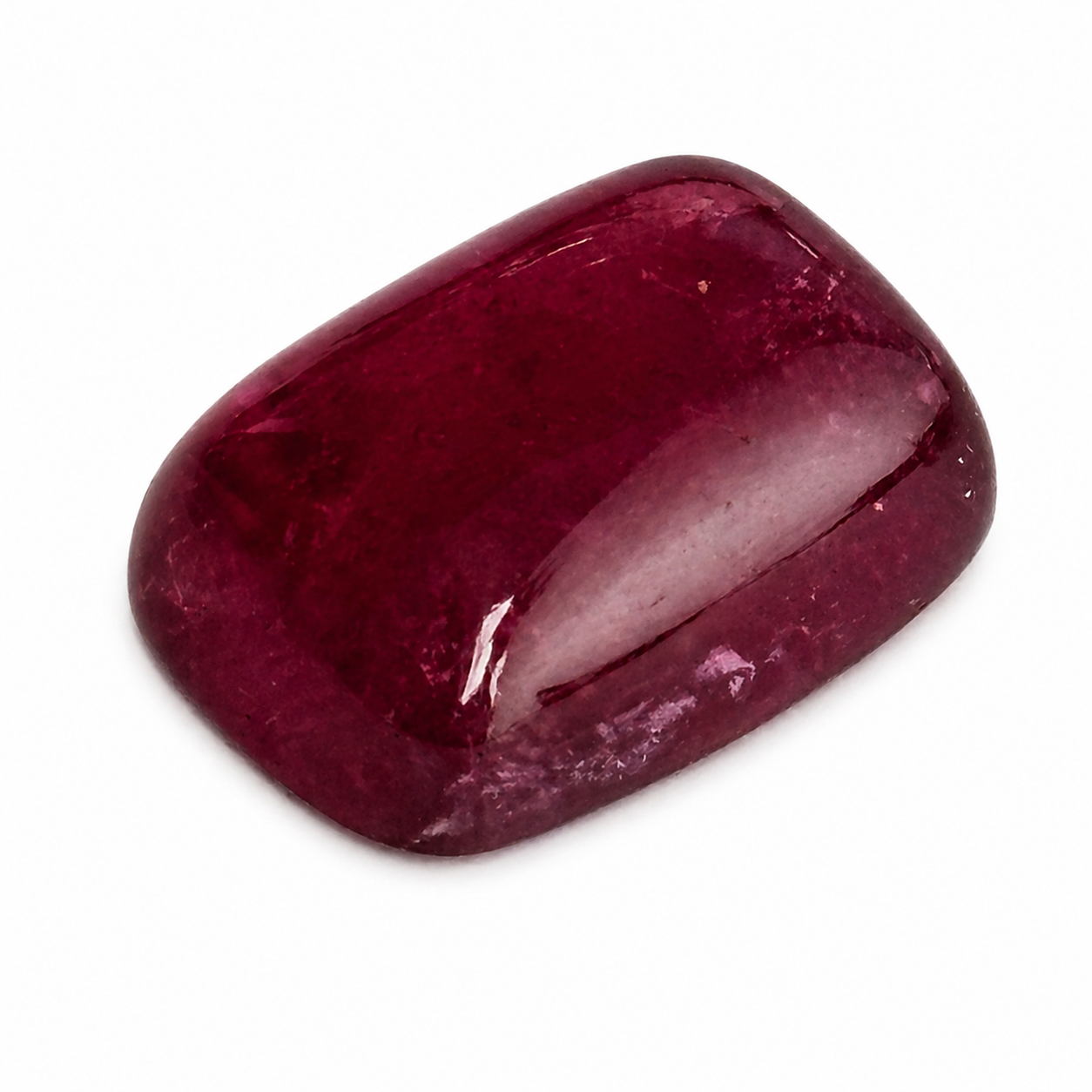 Natürlicher Turmalin - 8,53 ct | Kissen / Freiform Cabochon | Tiefrot-Pink