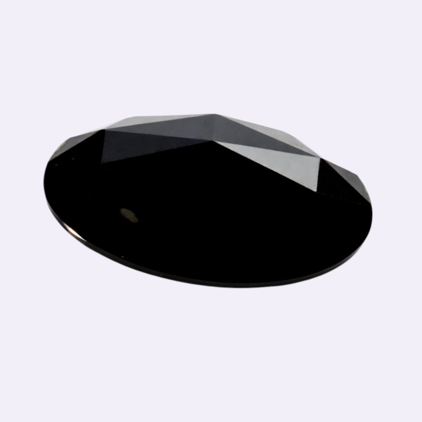 Natürlicher Onyx - 13,8 x 9 mm | Ovaler Rosenschliff | Tiefschwarz