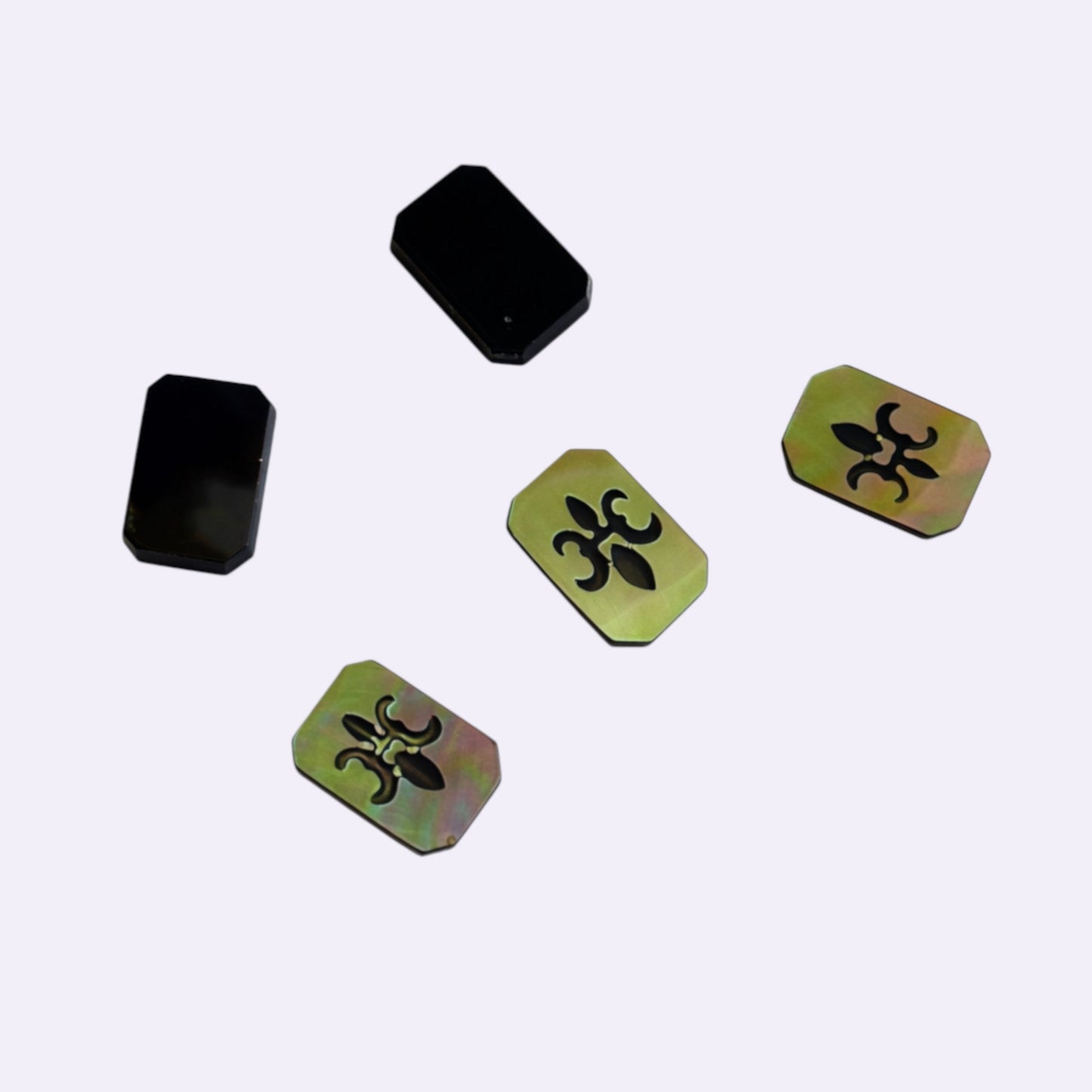 Gemme Perlmutt Tahiti Lilie Achteck – 9 × 7 mm