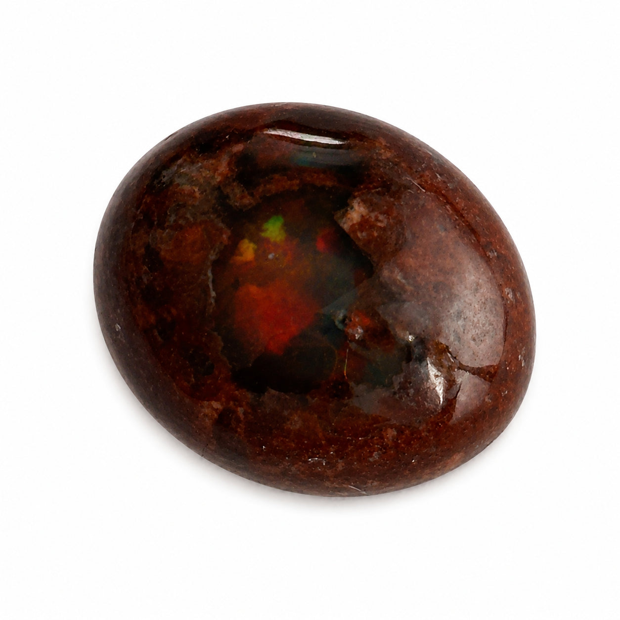 Natürlicher Yowah-Nuss-Opal – 8,49 ct | Oval Cabochon | Tiefes Rotbraun mit rötlichen Opalreflexen