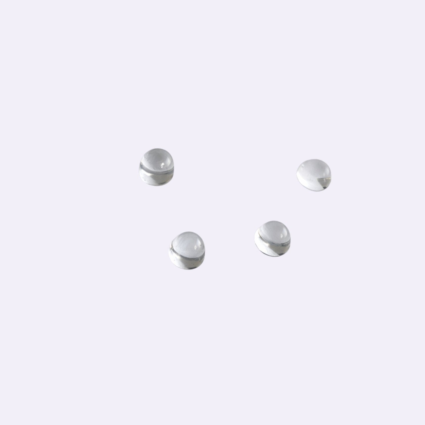 Natürlicher Mondstein - 4 mm | Round Cabochon | Farblos bis Hell Crème