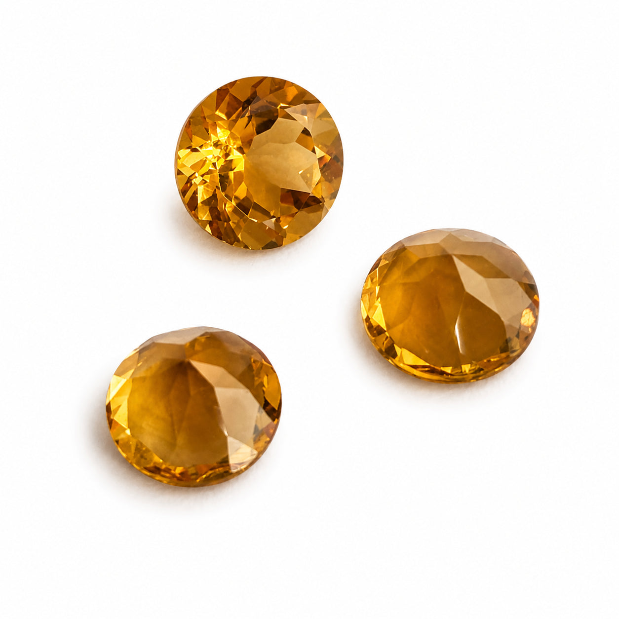 Natürlicher Citrin Palmeira - ca. 2,53 ct | Rund facettiert | Orange