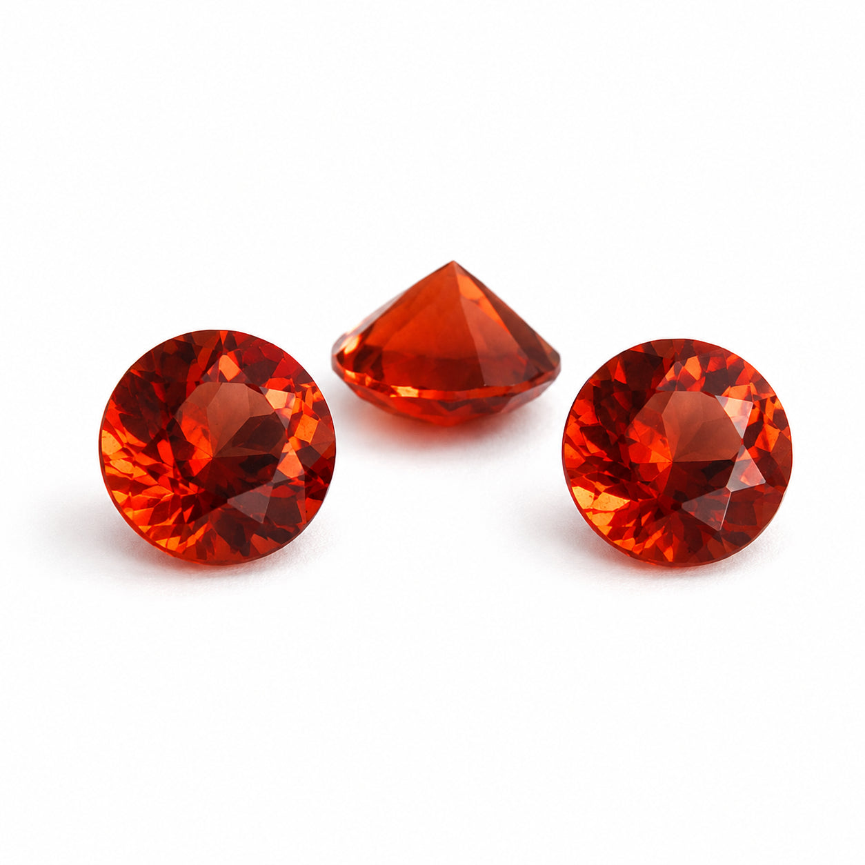 Natürlicher Saphir – ca. 0,08 ct | Rund facettiert | Dunkelorange