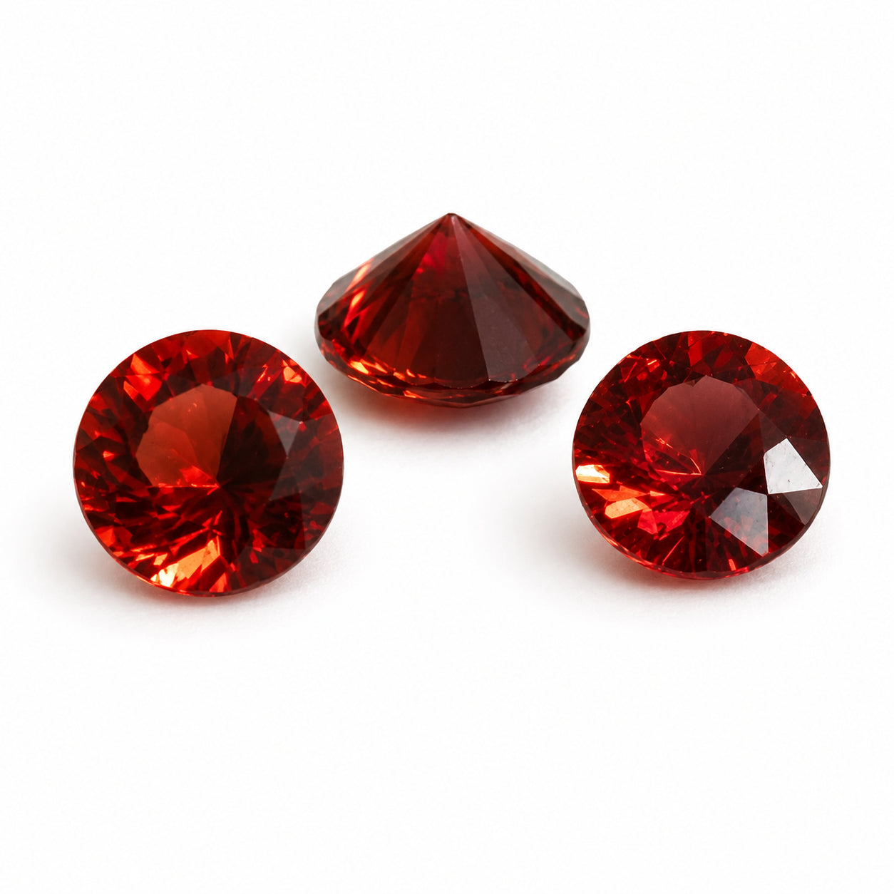 Natürlicher Saphir – ca. 0,25 ct | Rund facettiert | Dunkelorange