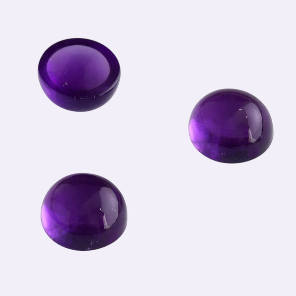 Natürlicher Amethyst - 6 mm | Round Cabochon | Intensiv Violett