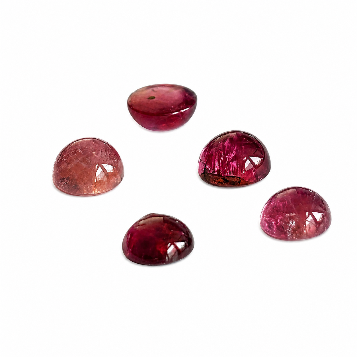 Natürlicher Turmalin – ca. 1,00 ct | Cabochon rund | Verschiedene Rosatöne