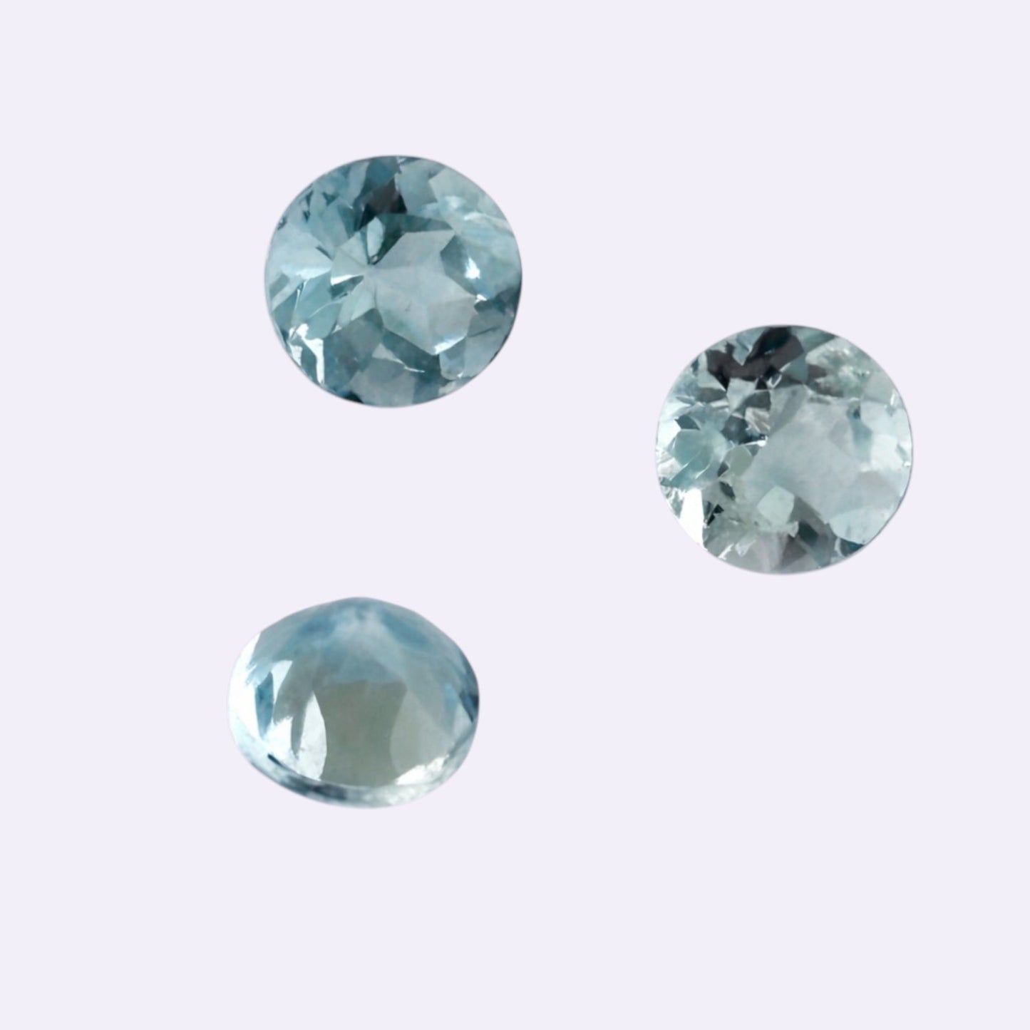 Natürlicher Aquamarin - 3 mm | Rund | Blau