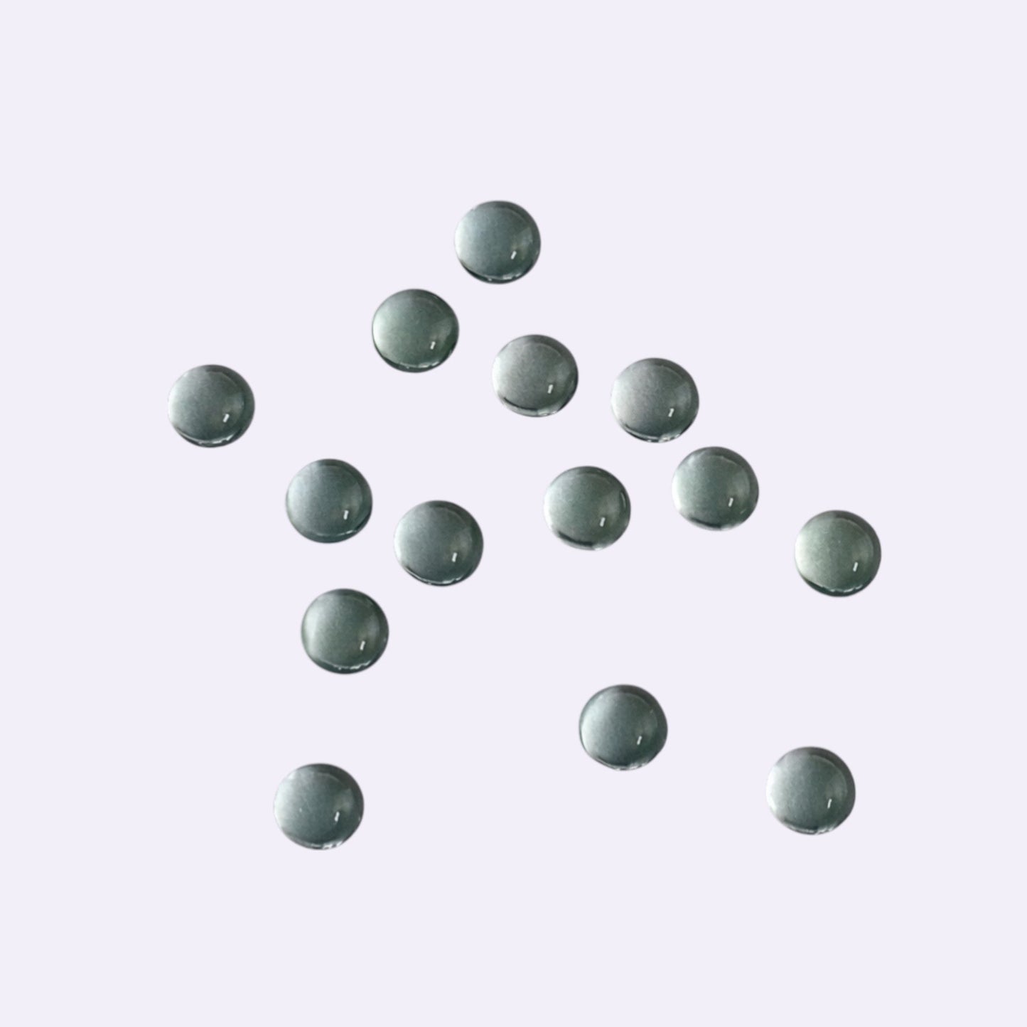 Natürlicher Apatit – 0,20 ct / Stück | Round Cabochon | Zartes Grünlich-Blau | Set aus 14 Stück