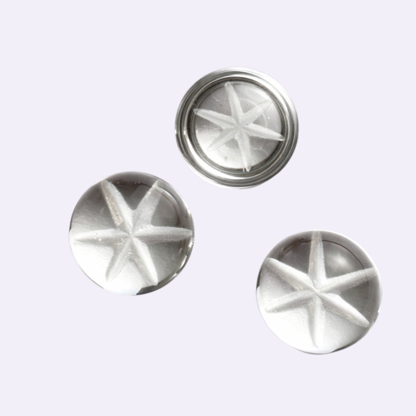 Natürlicher Bergkristall – ca. 4,00 ct | Round Cabochon | Klar mit rückseitiger Sterngravur
