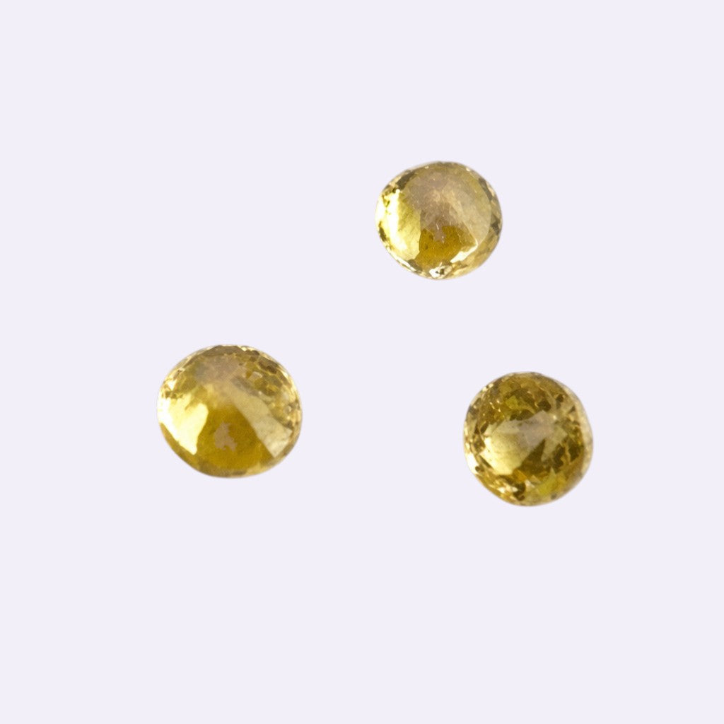 Natürlicher Saphir – ca. 0,01 ct | Rund facettiert | Gelb