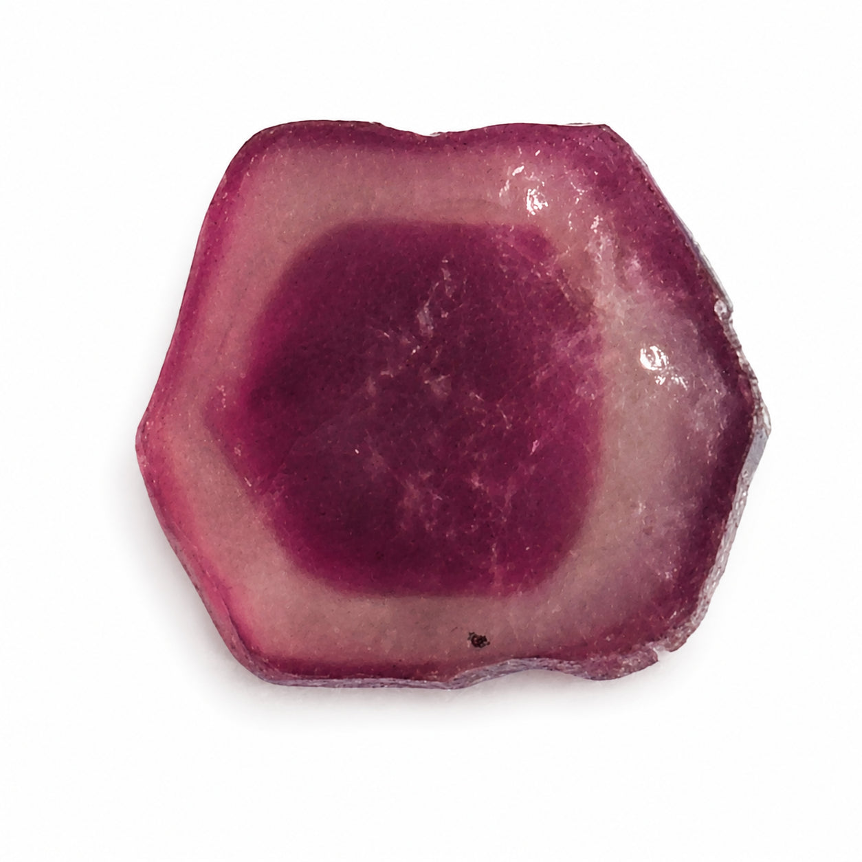 Natürlicher Turmalin - 3,54 ct | Querschnitt | Purpur- bis Brombeerrot