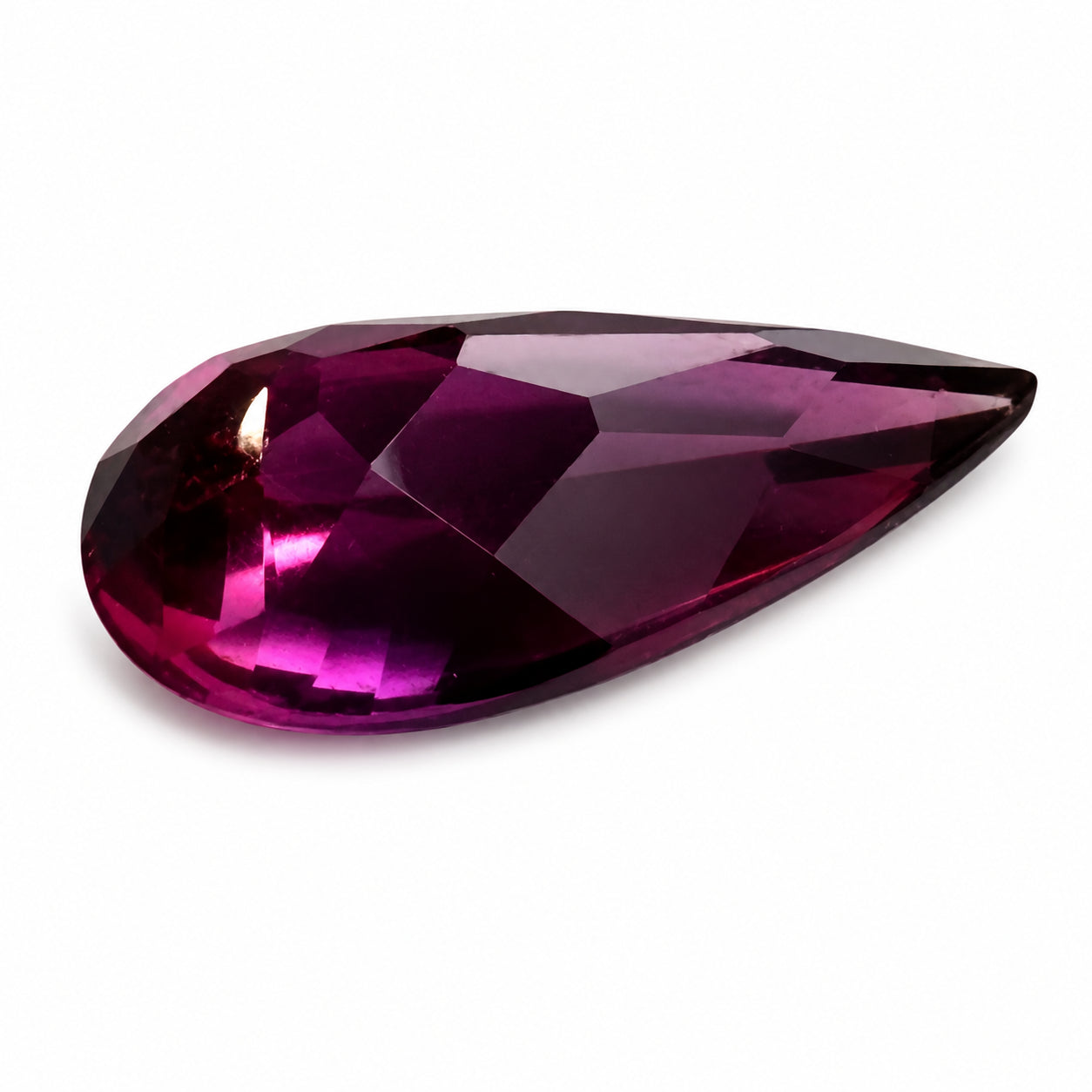Natürlicher Rhodolith - 3,01 ct | Tropfen Buff-Top | Tiefes Violett-Purpur