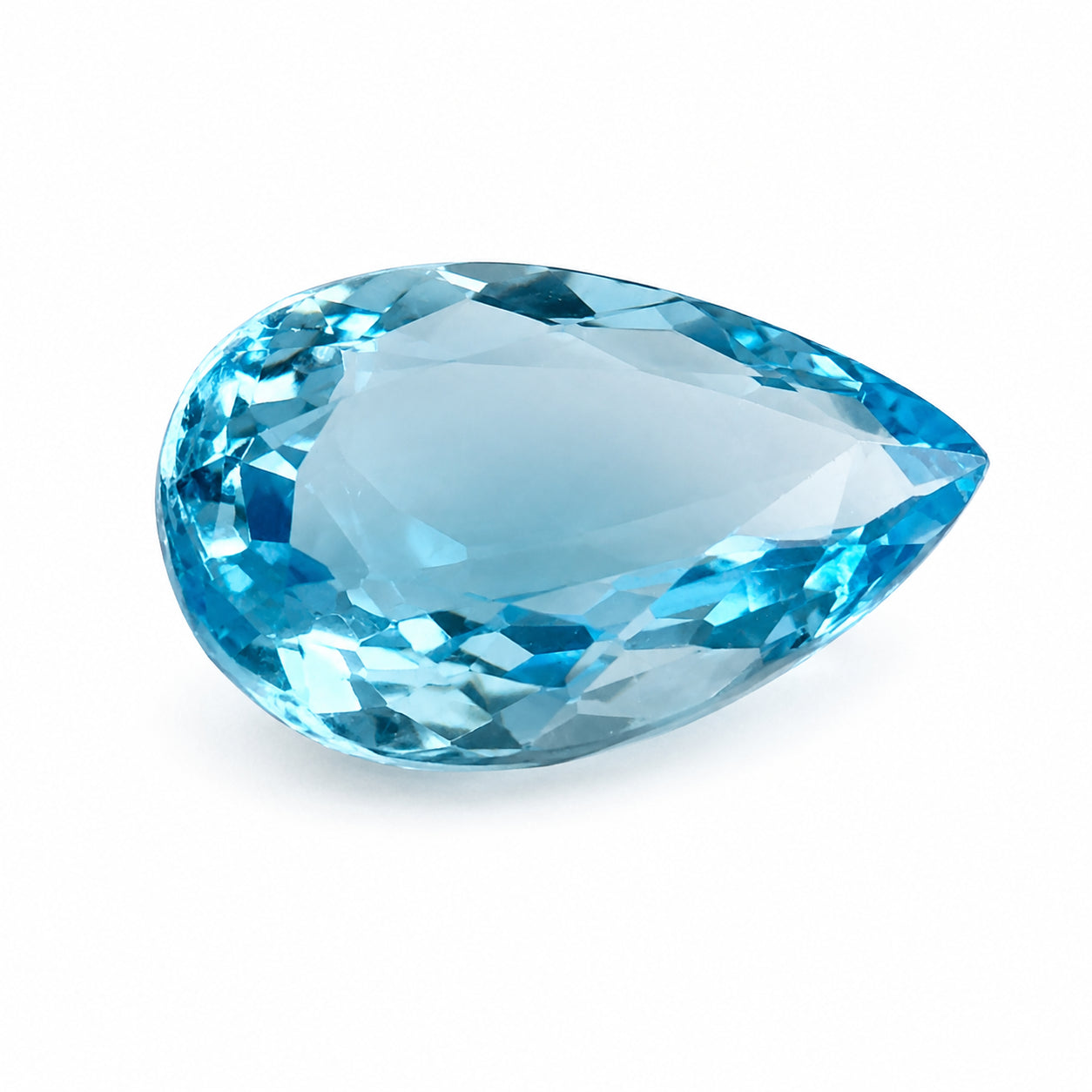 Natürlicher Topas - 15,93 ct | Tropfen facettiert | Türkisblau