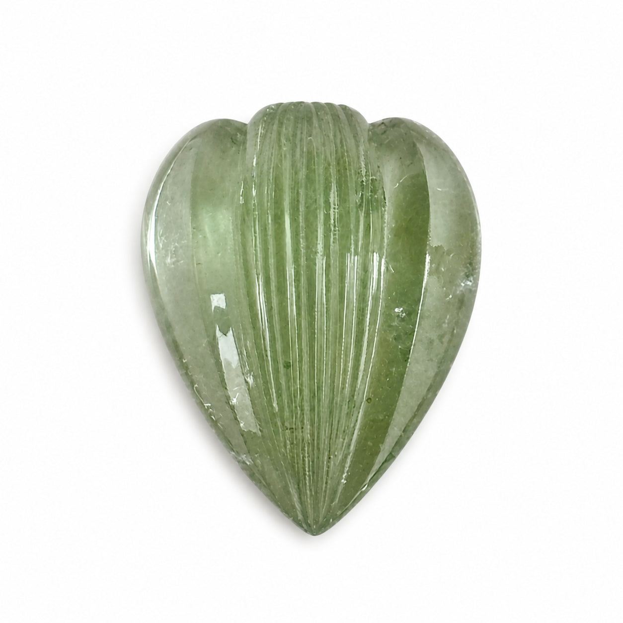 Natürlicher Turmalin - 11,00 ct | Tropfen-Cabochon graviert | Hellgrün
