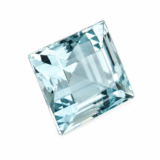 Natürlicher Aquamarin - 8,82 ct | Princess-Schliff | Hellblau
