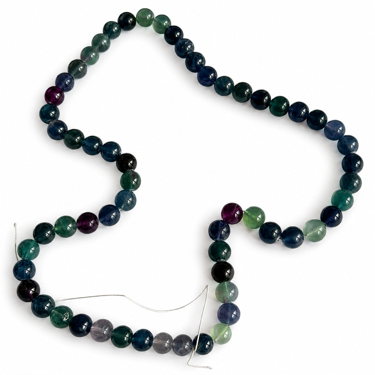 Natürlicher Fluorit – Kugel-Strang | Diverse Farben | ca. 9,5 mm