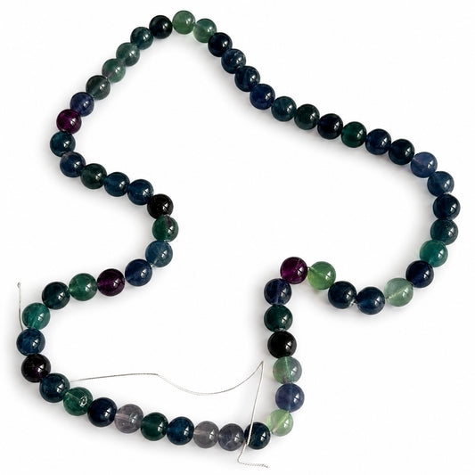 Natürlicher Fluorit – Kugel-Strang | Diverse Farben | ca. 9,5 mm