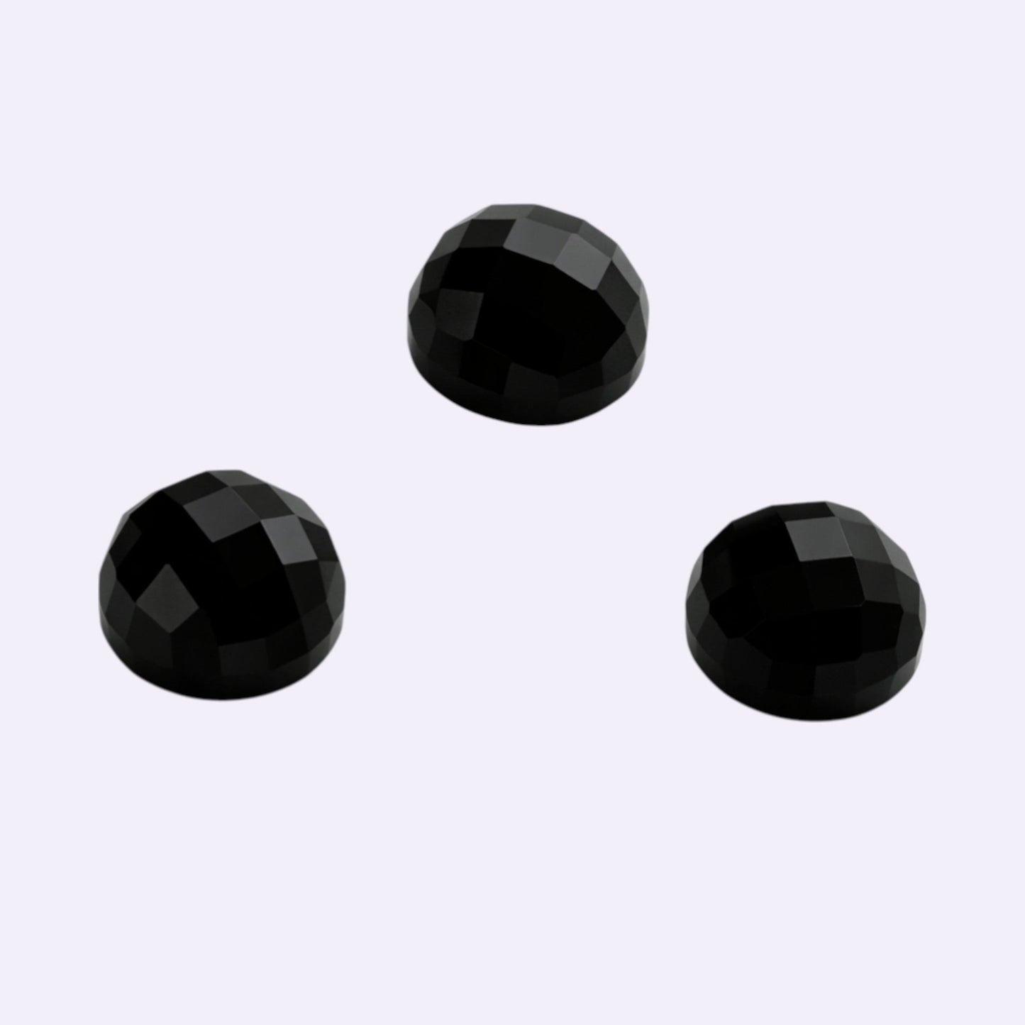 Natürlicher Onyx - 8 mm | Round Rose Cut | Tiefschwarz | ca. 2,45 ct