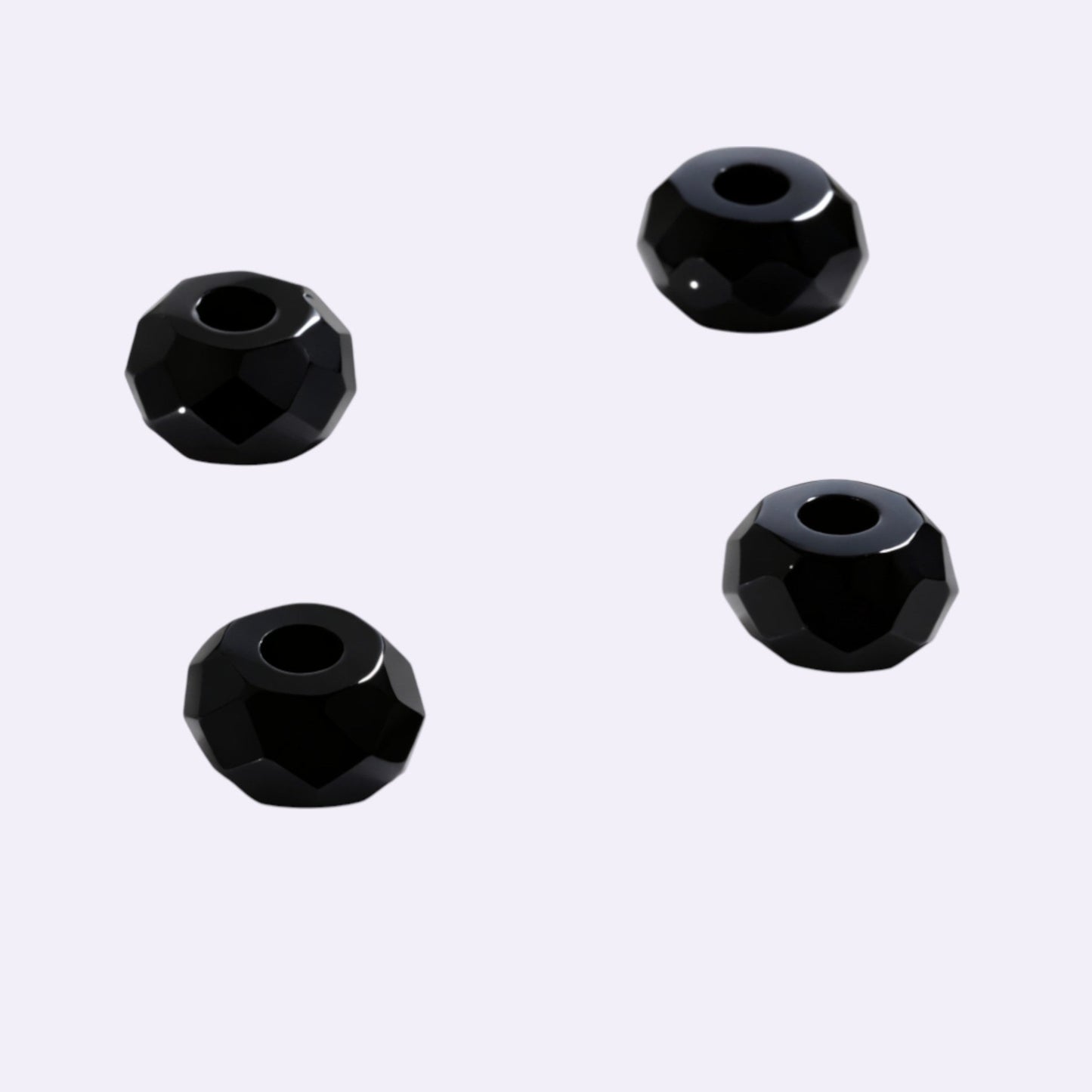 Natürlicher Onyx - 7 mm | Bouton-Scheibe | Schwarz
