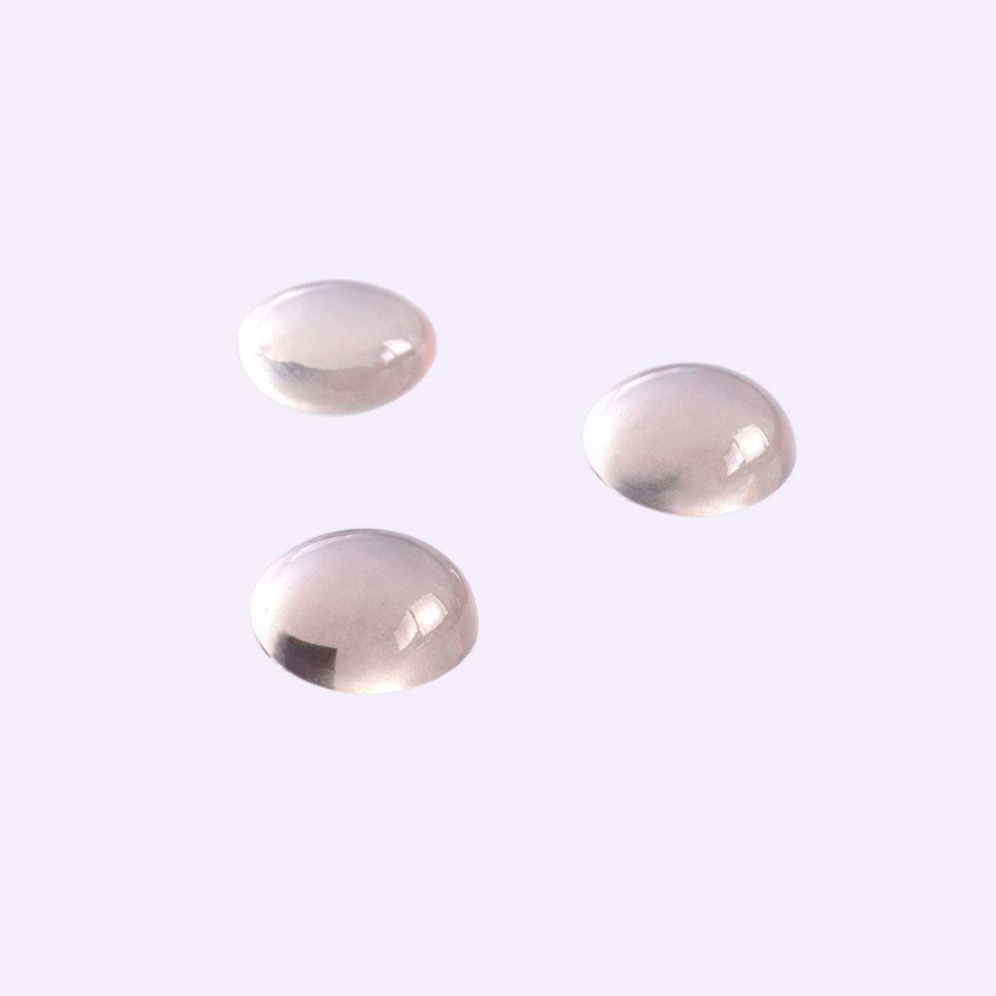 Natürlicher Rosenquarz - ca. 0,10 ct | Round Cabochon | Rosa