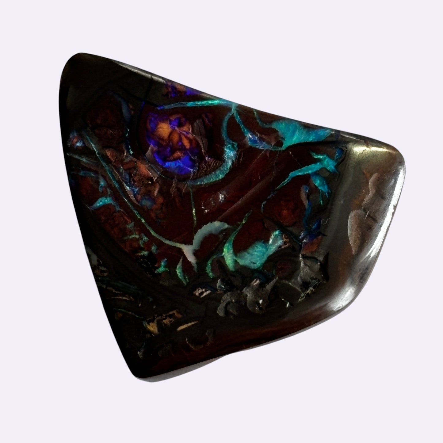 Natürlicher Boulder-Opal – 81,70 ct | Freiform | Dunkle Matrix mit blau-türkisem Farbspiel