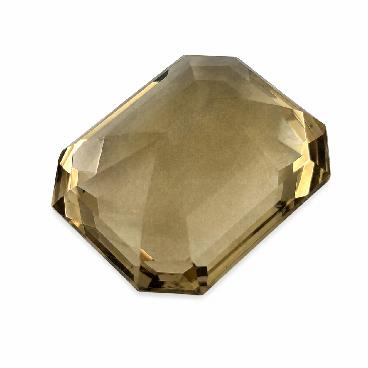 Natürlicher Citrin – 79,96 ct | Oktagon facettiert | Rauchbraun