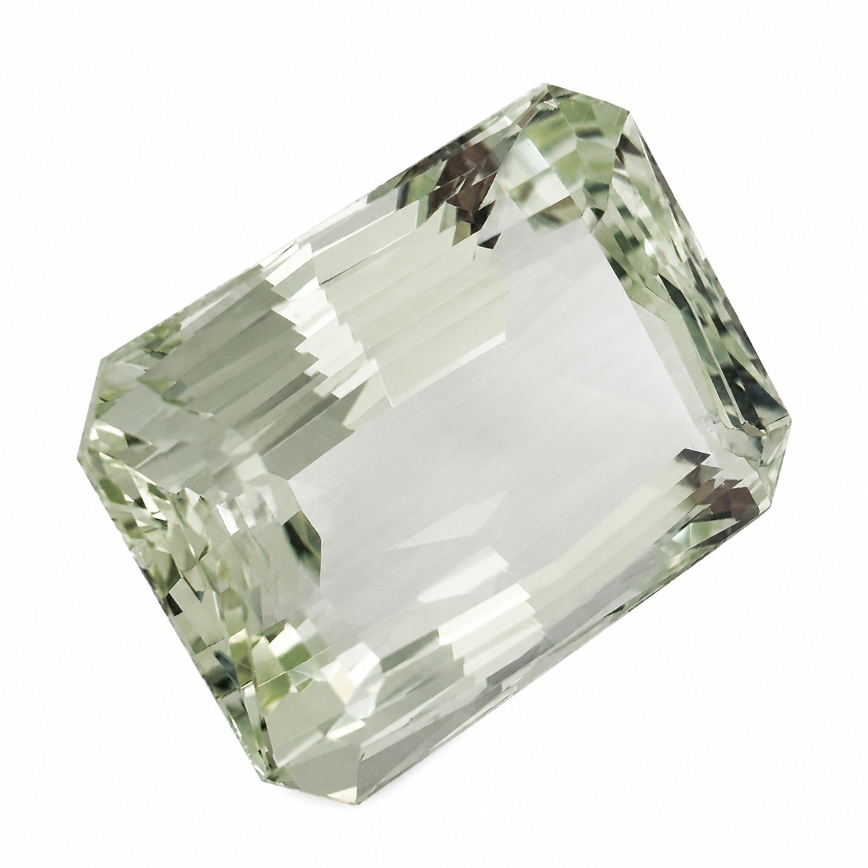 Natürlicher Beryll hellgrün, Oktagon Emerald Cut, 29,36 ct, wertvoller Stein für Schmuck.