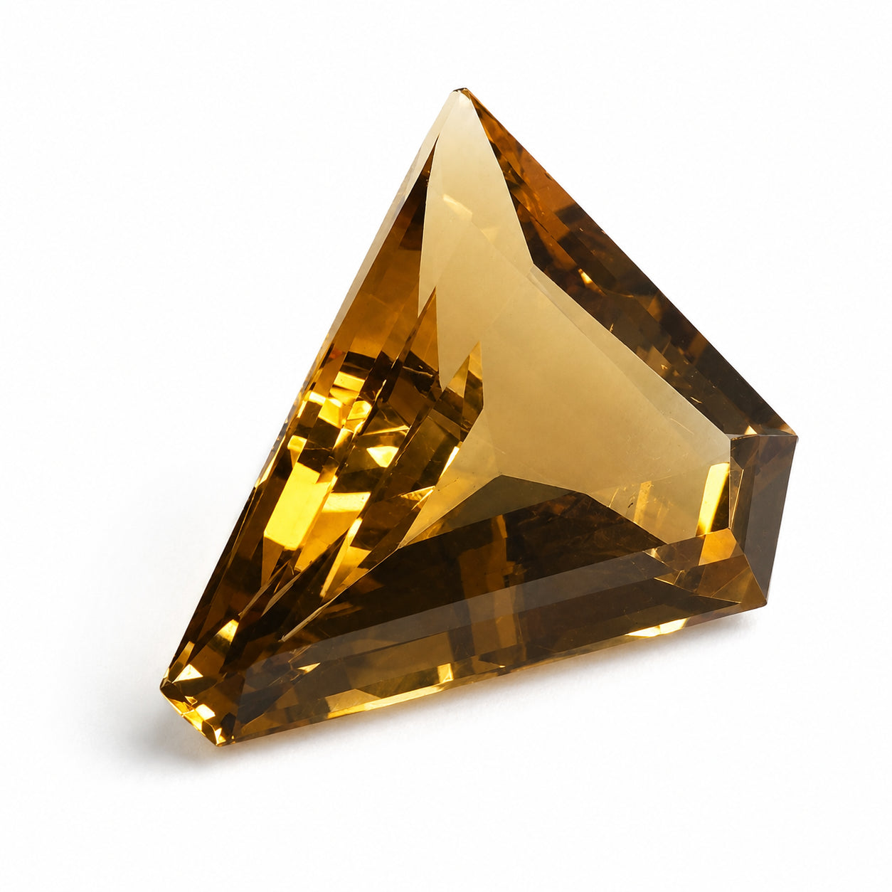 Natürlicher Citrin – 16,24 ct | Fantasieschliff facettiert | Honigbraun mit goldgelben Reflexen