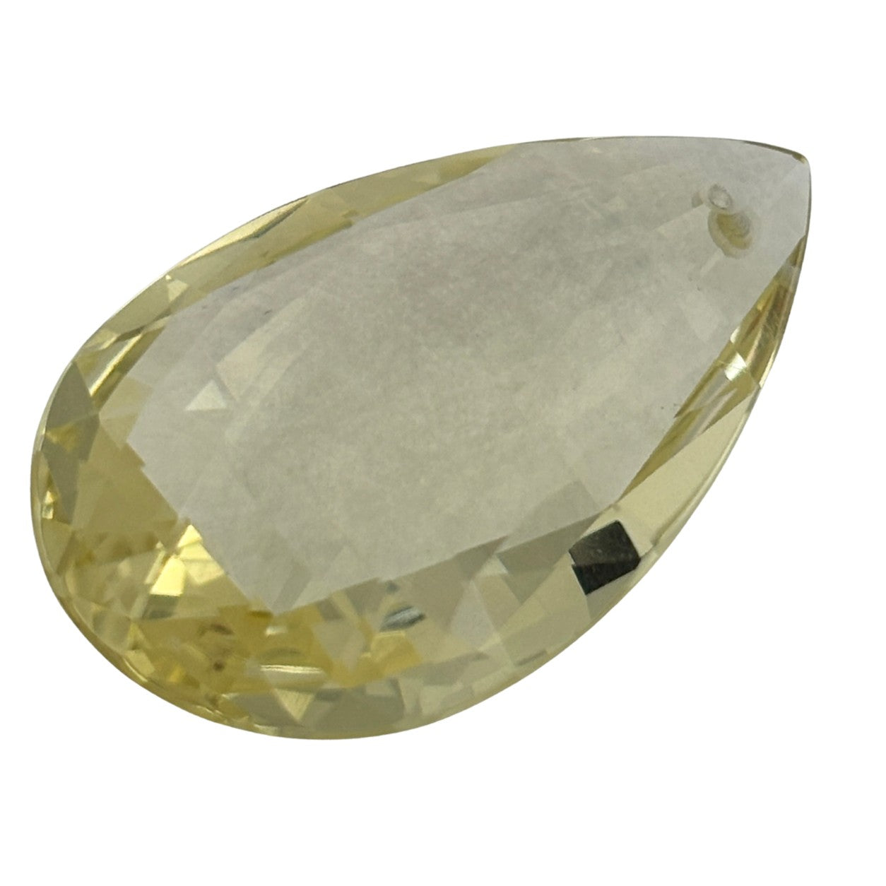 Natürlicher Beryll gelb, Tropfen spitz Mixed Cut gelocht, 17,82 ct, wertvoller Stein für Schmuck, dritte Produktansicht.