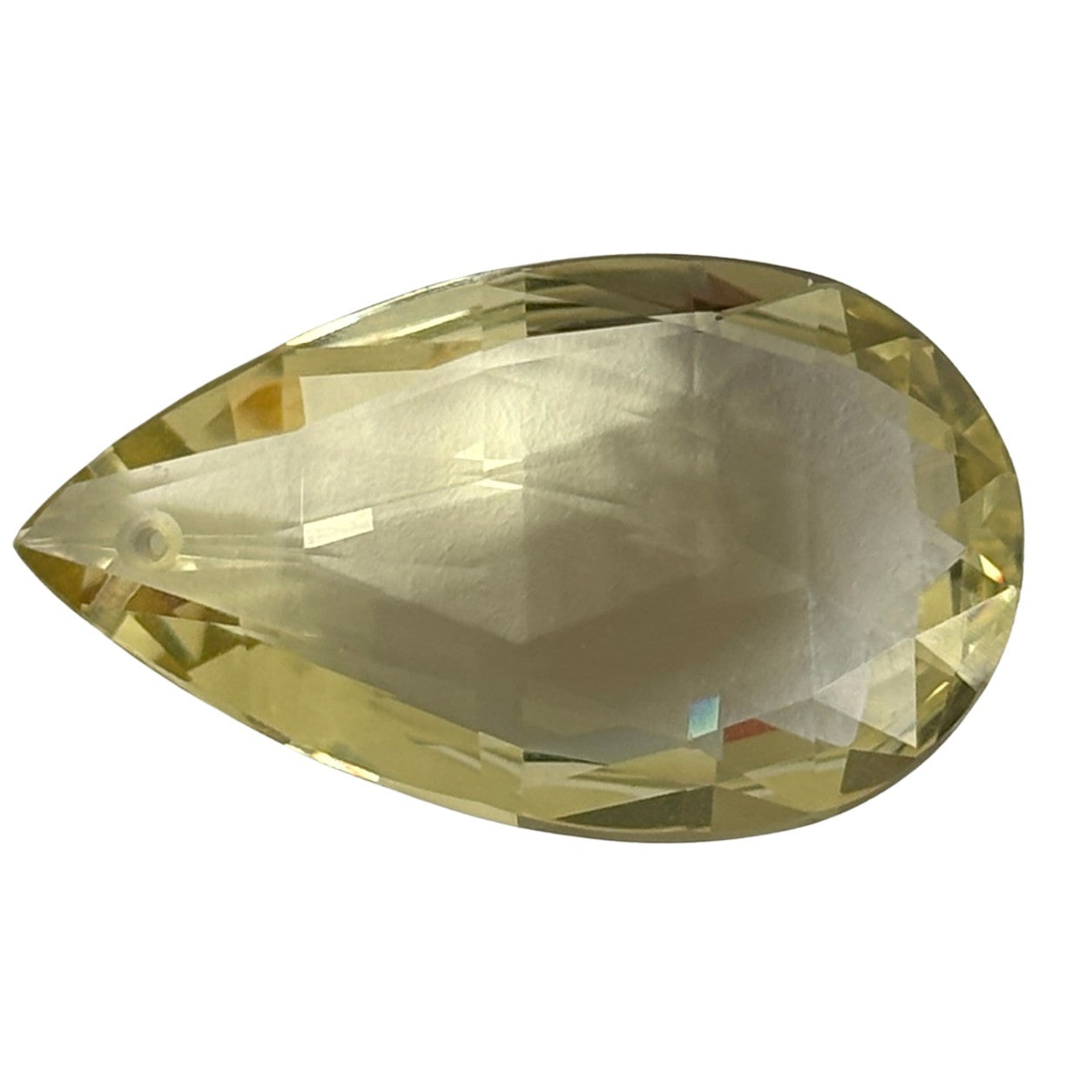 Natürlicher Beryll gelb, Tropfen spitz Mixed Cut gelocht, 17,82 ct, wertvoller Stein für Schmuck, zweite Produktansicht.