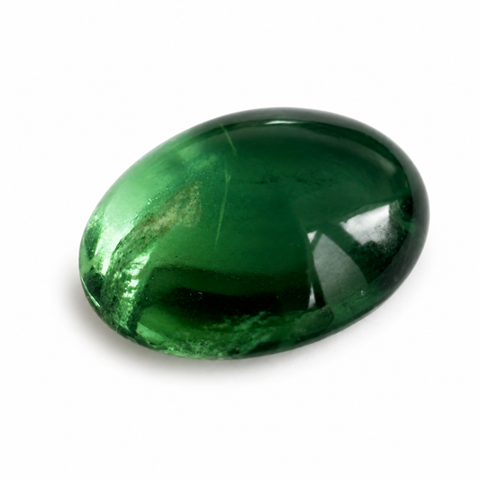 Natürlicher Fluorit grün, oval Cabochon, 9,05 ct, schöner Stein für Schmuck.