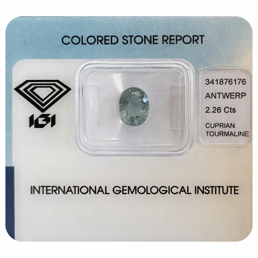 Cuprian-Turmalin - 2,26 ct | Oval Mixed Cut | Hell Graublau