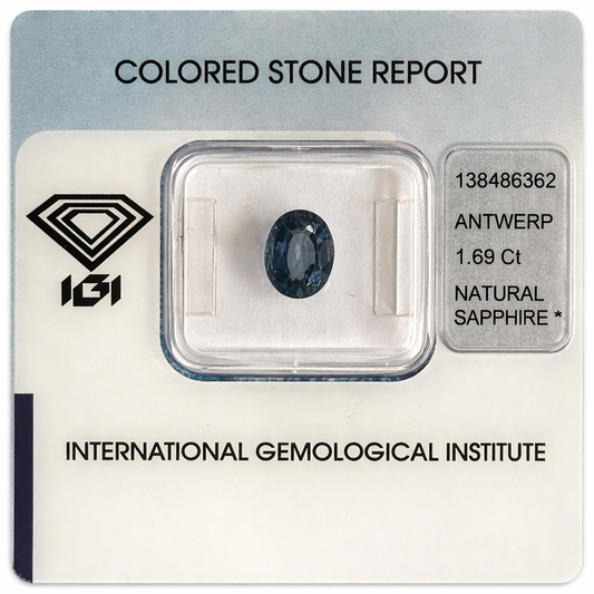 Natürlicher Saphir – 1,69 ct | Oval Combination Cut | Hellblau