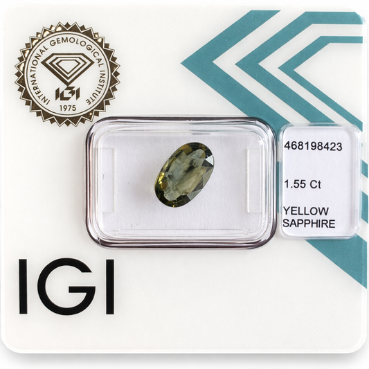 Natürlicher Saphir – 1,77 ct | Oval Mixed Cut | Bräunlich-Bläulich Gelb