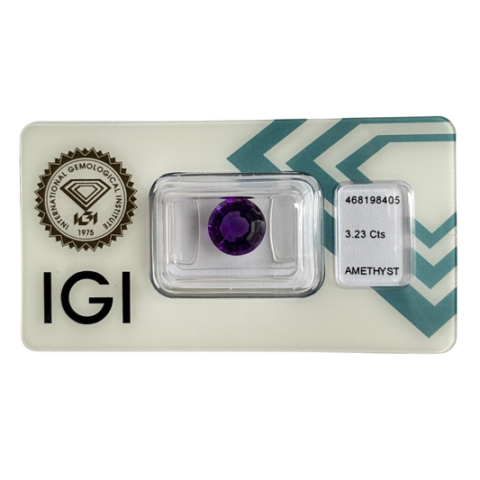 Natürlicher Amethyst – 3,23 ct | Round Mixed Cut | Tiefes Purpur