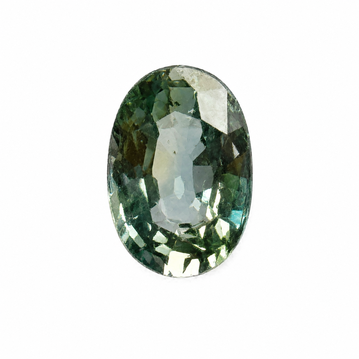 Natural Sapphire - 0.64 ct | Oval Mixed Cut | Color Change Green-Blue - Light Yellowish-Green