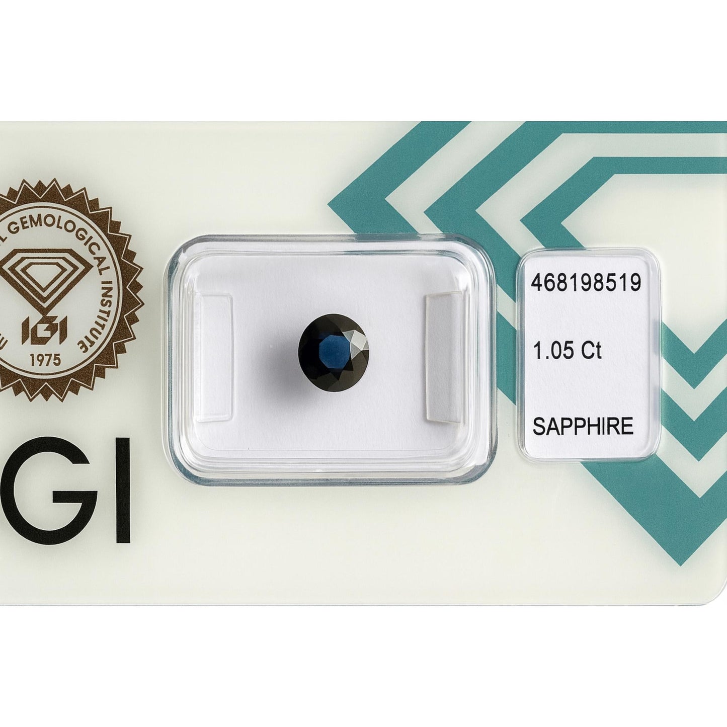Natürlicher Saphir - 1,05 ct | Round Mixed Cut | Tief Grünlich-Blau