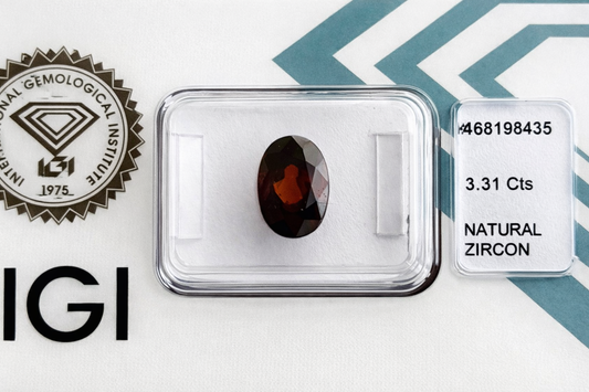 Natürlicher Zirkon - 3,31 ct | Oval Mixed Cut | Tief Orange