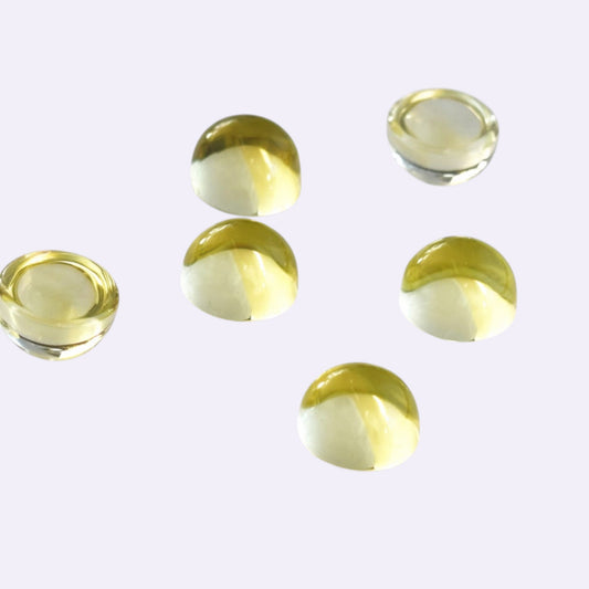 Natürlicher Lemonquarz - ca. 0,58 ct | Round Cabochon | Gelb