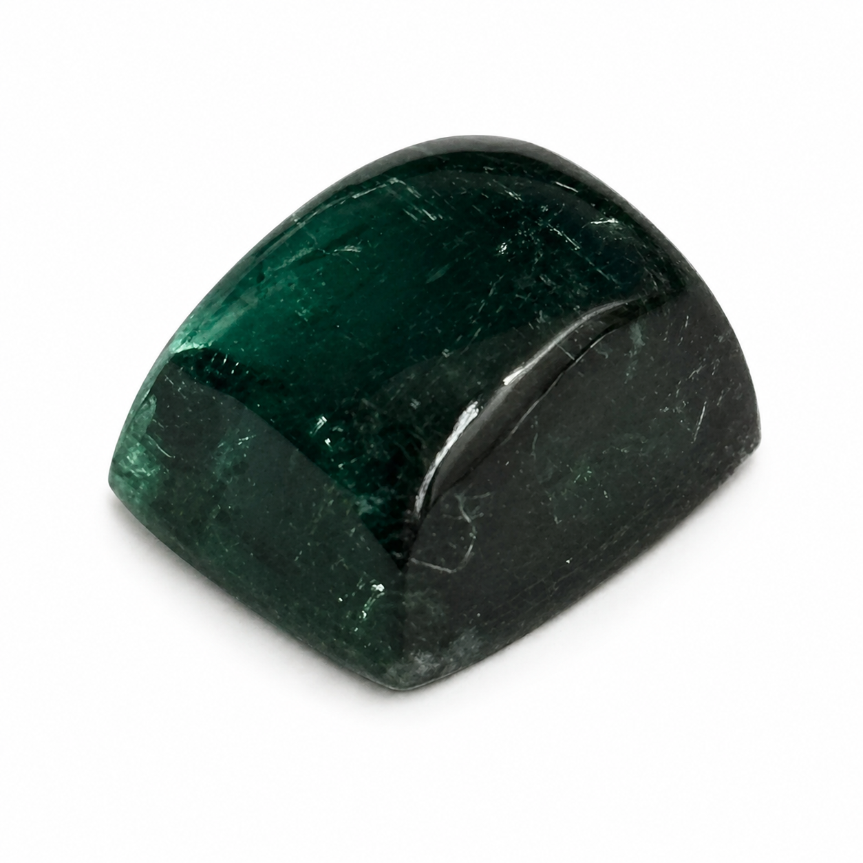 Natürlicher Turmalin - ca. 6 ct | Freiform Cabochon | Tiefgrün-Blau