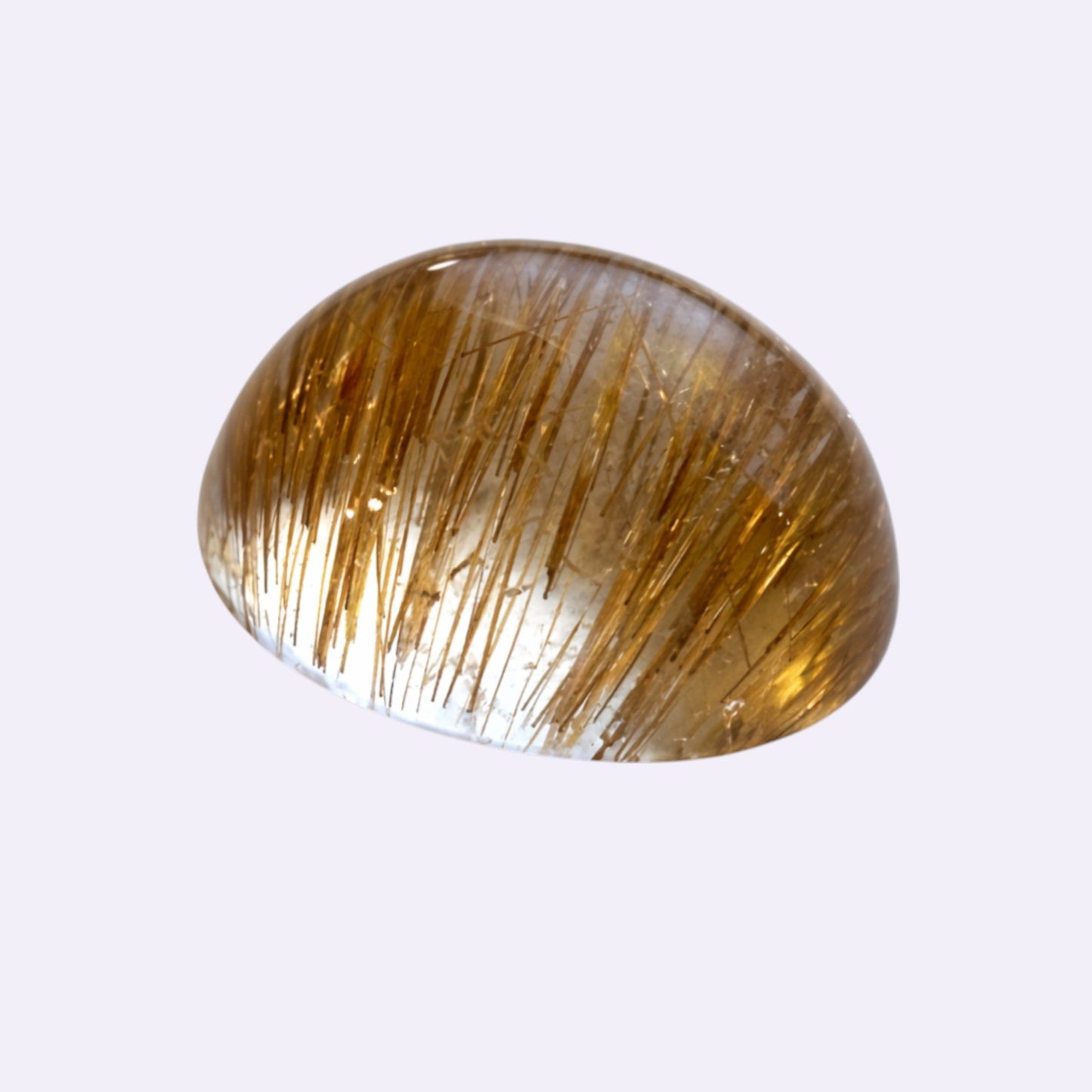 Natürlicher Rutilquarz – 20,73 ct | Oval Cabochon | Klar mit goldgelben Rutilnadeln