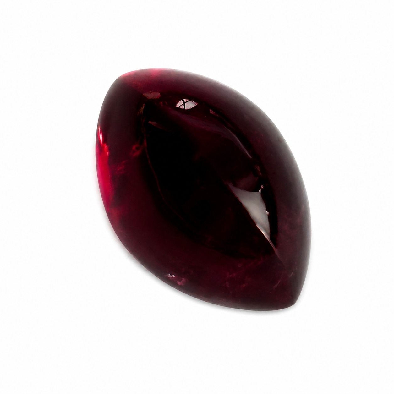 Natürlicher Turmalin - 8,80 ct | Navette Cabochon | Tiefrot