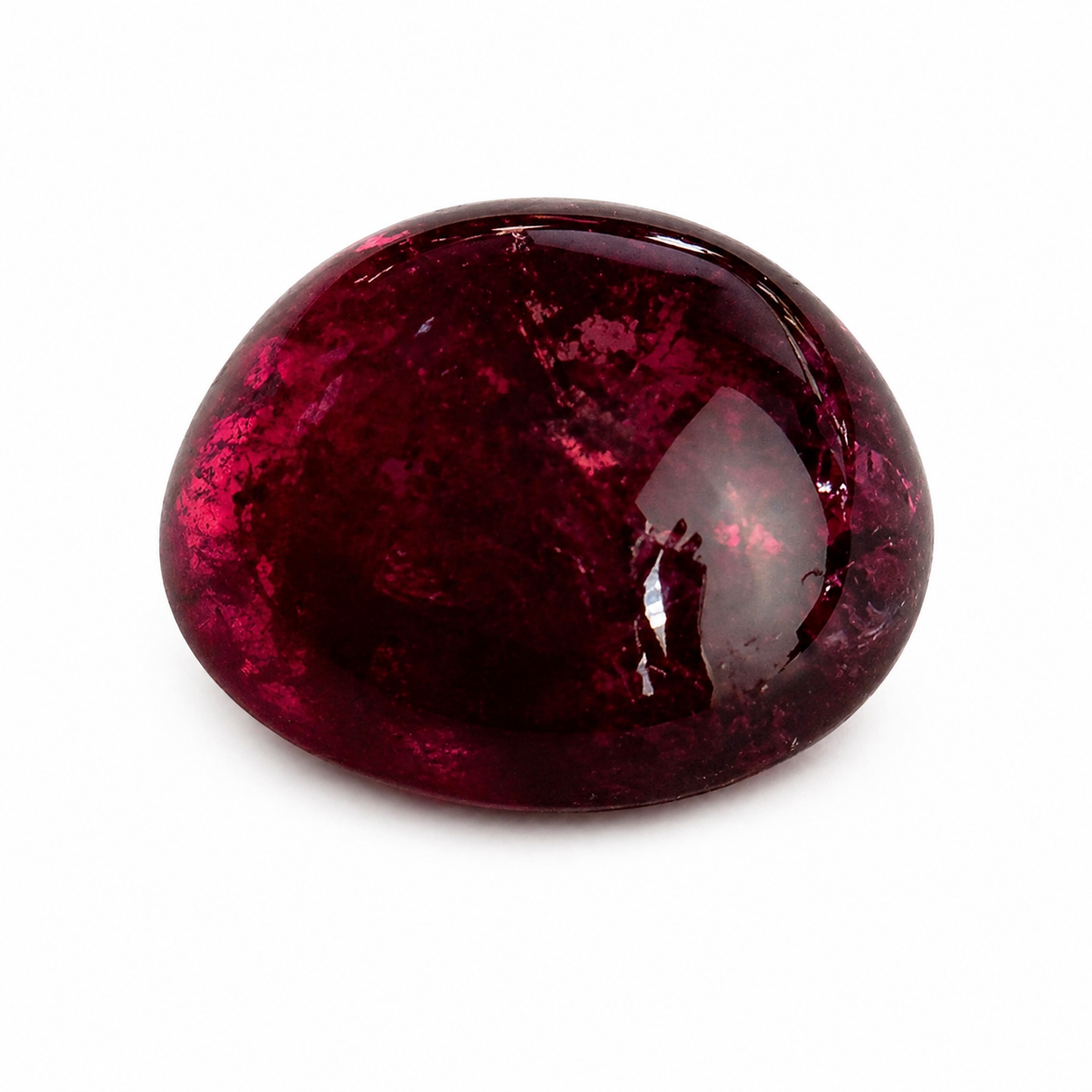 Natürlicher Turmalin - 6,30 ct | Round Cabochon | Tiefrot-Pink