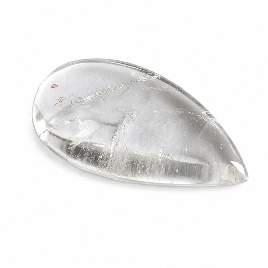 Natürlicher Bergkristall - 40,80 ct | Tropfen Cabochon | Farblos
