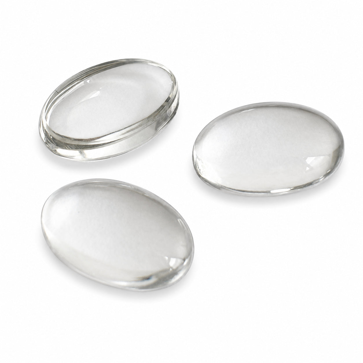 Natürlicher Bergkristall - ca. 9,60 ct | Oval Cabochon | Farblos