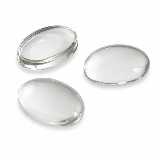 Natürlicher Bergkristall - ca. 9,60 ct | Oval Cabochon | Farblos