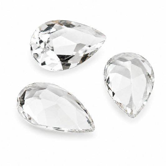 Natürlicher Bergkristall - 4,23 ct | Tropfenschliff, facettiert | Farblos